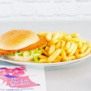 Chicken Schnitzel Burger and Chips